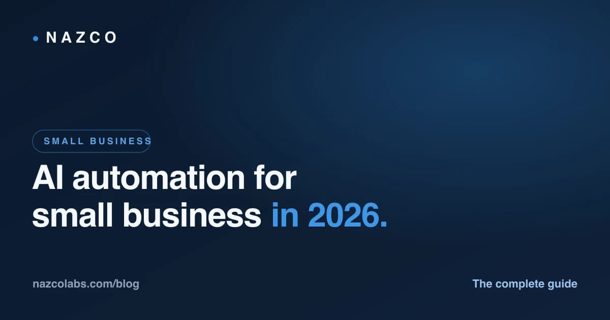 AI automation for small business in 2026: the complete guide