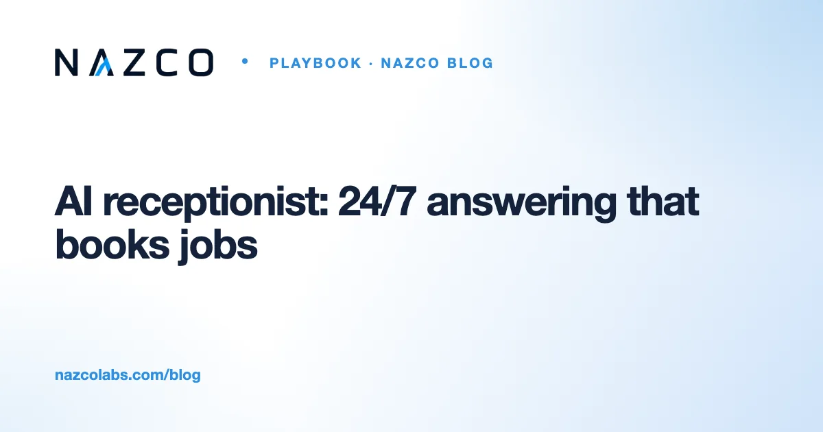AI receptionist for small business: 24/7 answering that books jobs