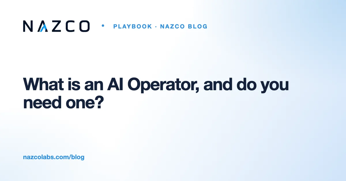 What is an “AI Operator”, and do you need one?
