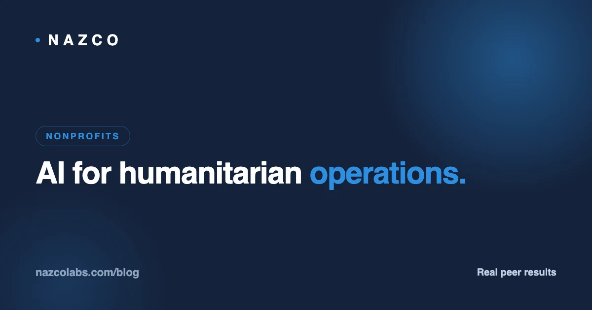 AI for humanitarian and field operations: forecasting, early warning, and coordination