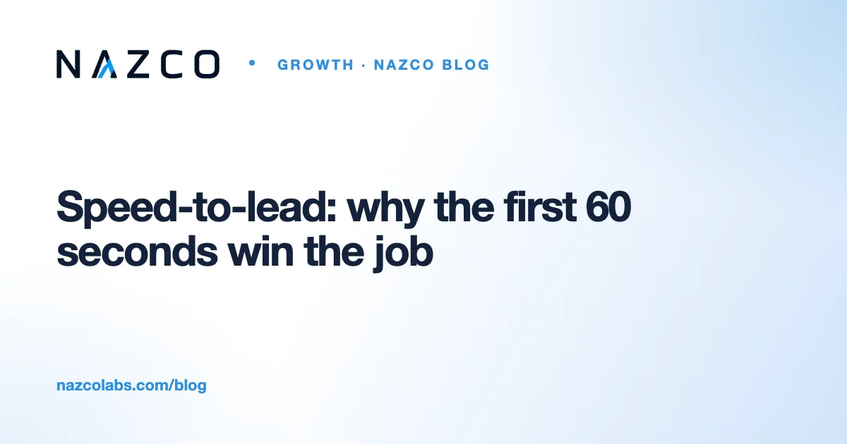 Speed-to-lead: why the first 60 seconds win the job