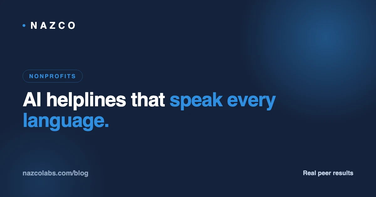 Multilingual AI chatbots and helplines for nonprofits and NGOs