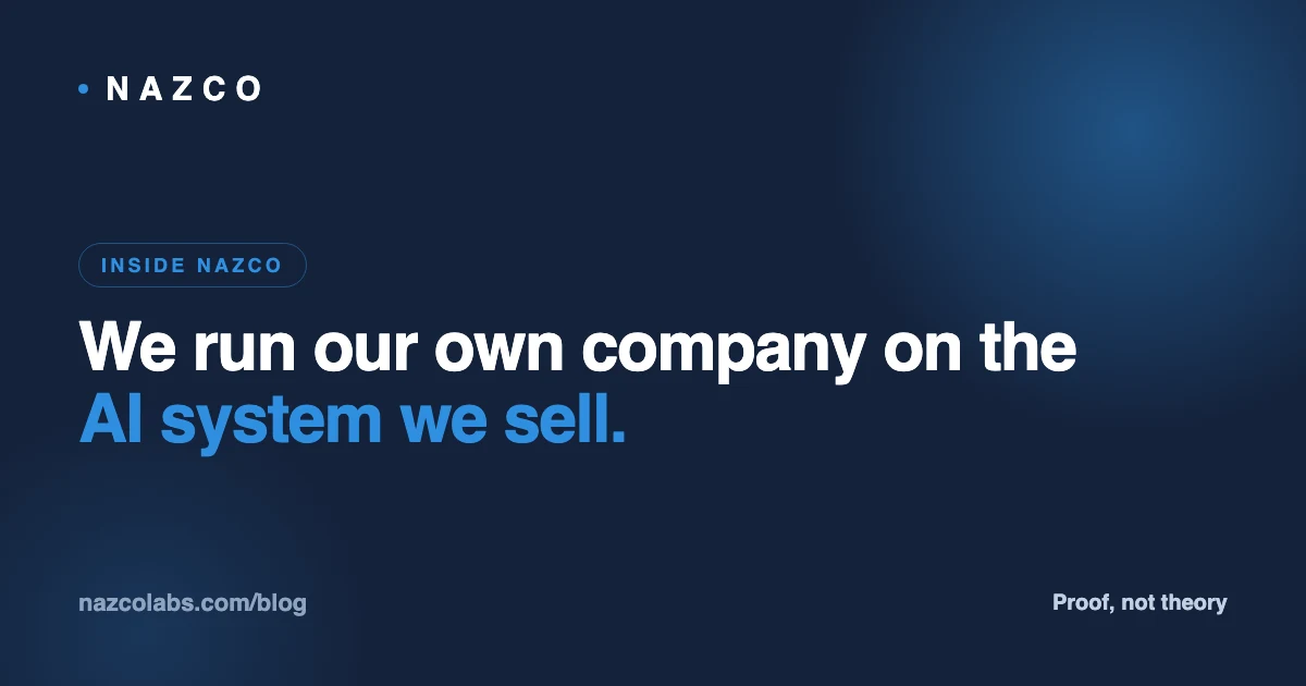 We run our own company on the AI system we sell. Here's what it taught us.